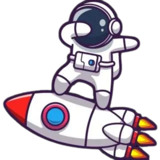 Aide à la création d'entreprise - cosmonaute sur sa fusée